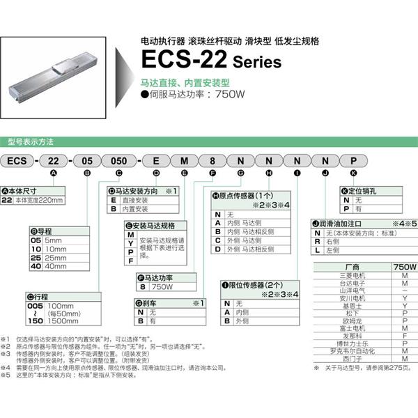 CKD喜開理電動(dòng)執(zhí)行器（無馬達(dá)型）滑塊型ECS-22-25025-EM8NNNNN