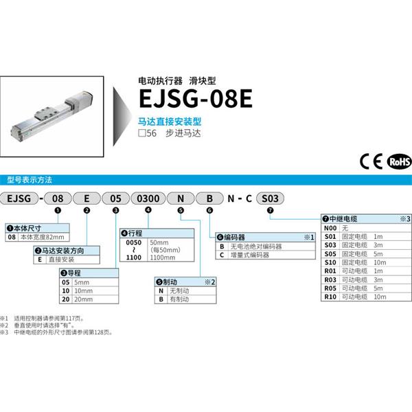 CKD喜開理電動執(zhí)行器（無馬達型）滑塊型EJSG-08E050050BCN-CN00