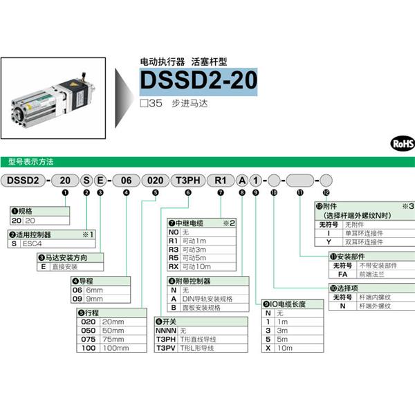 CKD喜開理電動(dòng)執(zhí)行器（無(wú)馬達(dá)型）活塞桿型DSSD2-20SE-09050T3PVRXBX